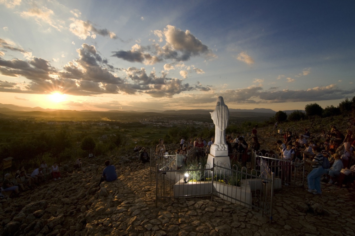 Međugorje pilgrimage church and sanctuary in the Neretva valley, Bosnia and Herzegovina