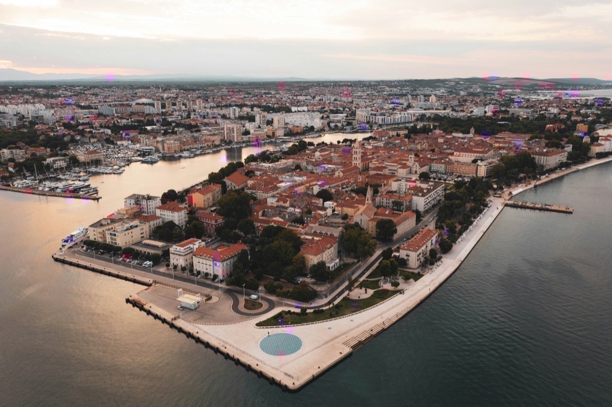 Zadar old town waterfront and Adriatic harbor, northern Dalmatia, Croatia